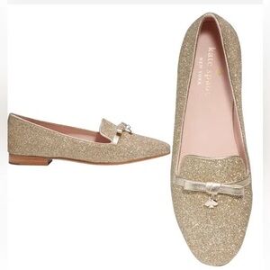Kate Spade New York Georgia Glitter Gold Loafer size 6